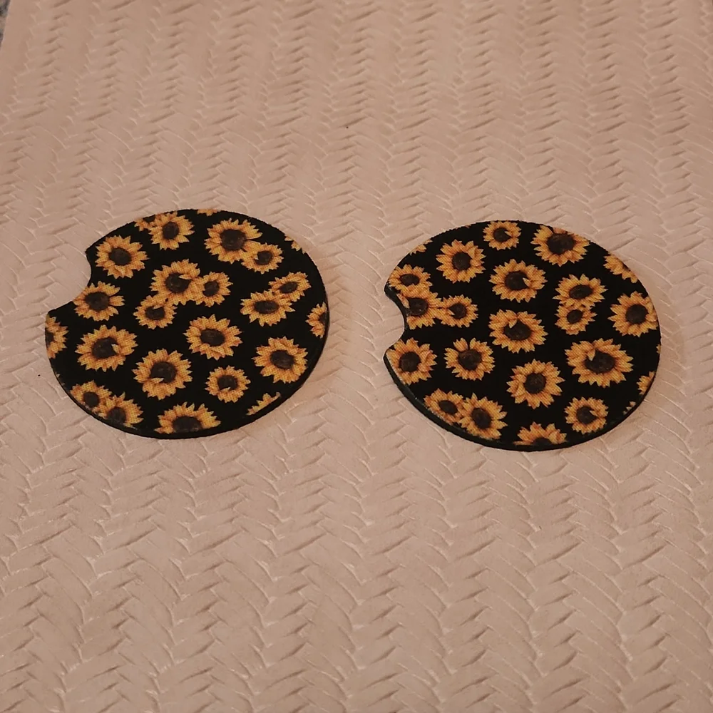 ⭐️Sunflower car coasters - Picture 1 of 2